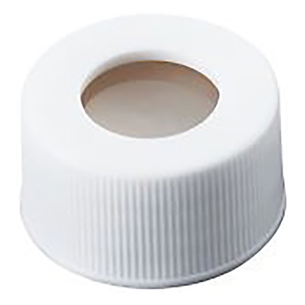 シリンジバイアル用穴あき白キャップ（3mmセプタム付） 100個入 SCW223