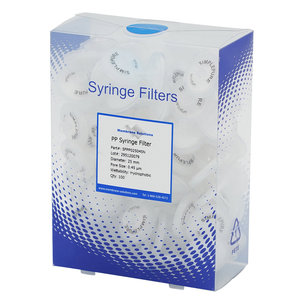 シリンジフィルター（親水性）PP φ25mm/φ0.45μm 1箱（100個入）