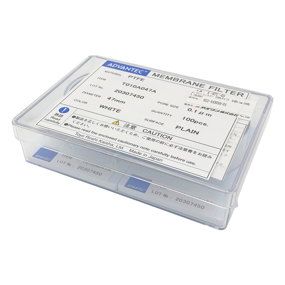 メンブレンフィルター（PTFEタイプ） 孔径0.1um 100枚入 12010004
