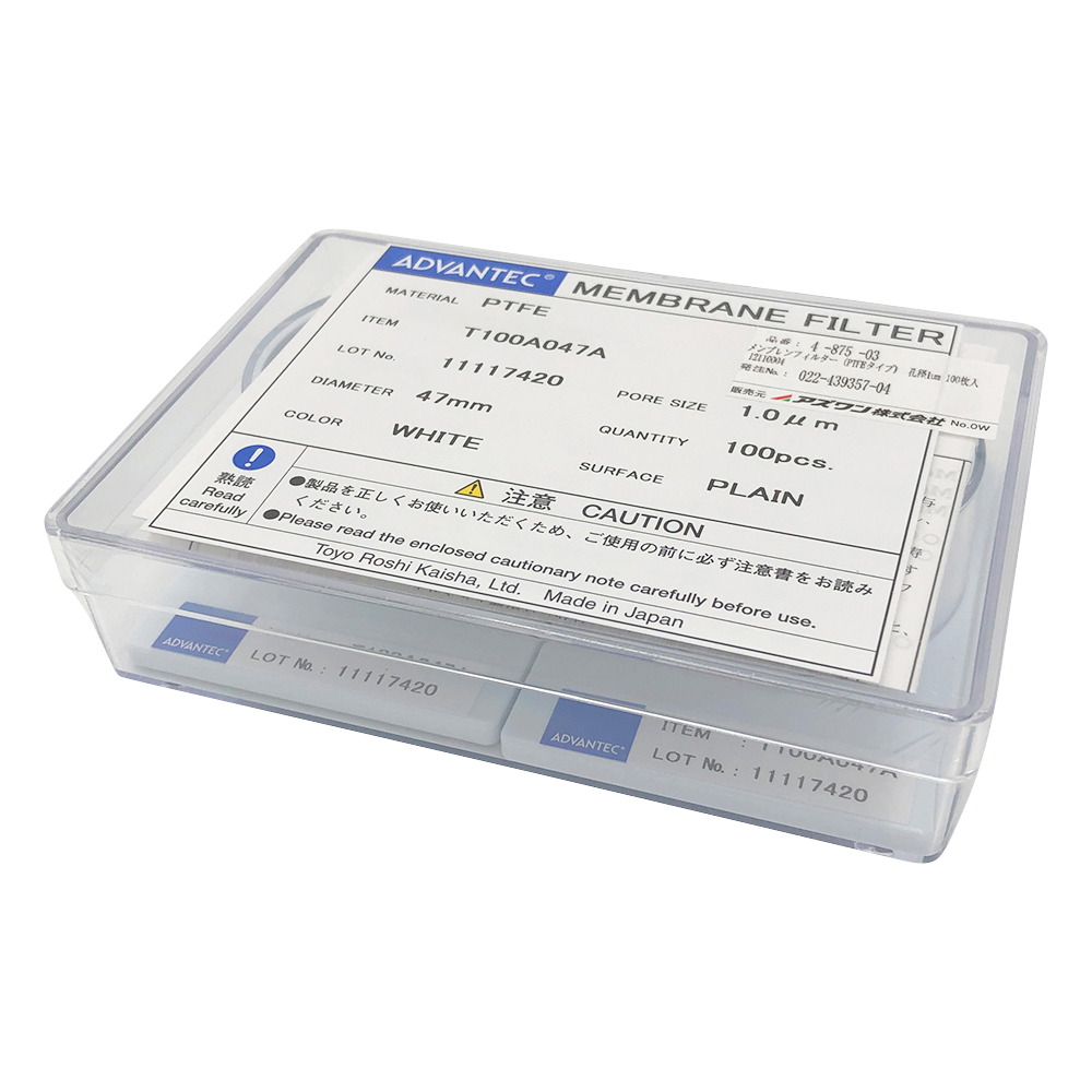 メンブレンフィルター（PTFEタイプ） 孔径1um 100枚入 12110004