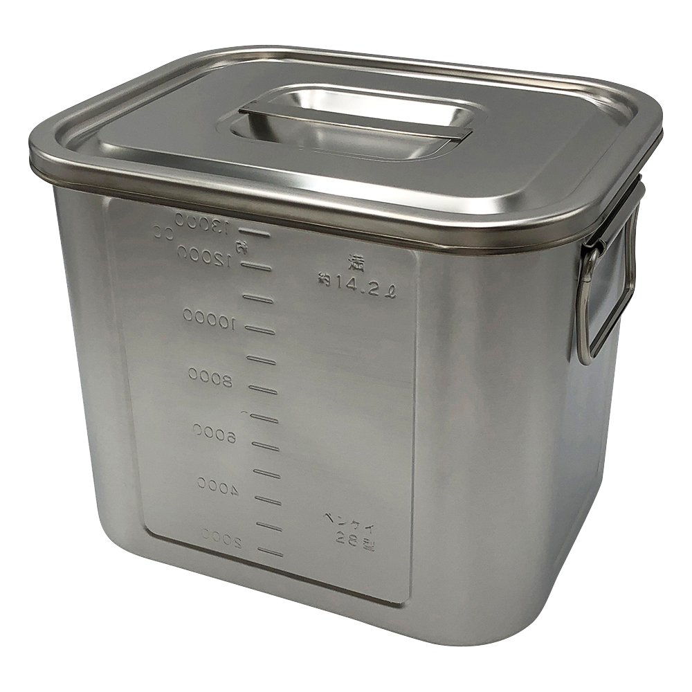 角型目盛付ポット （取手付き） 14.2L 28