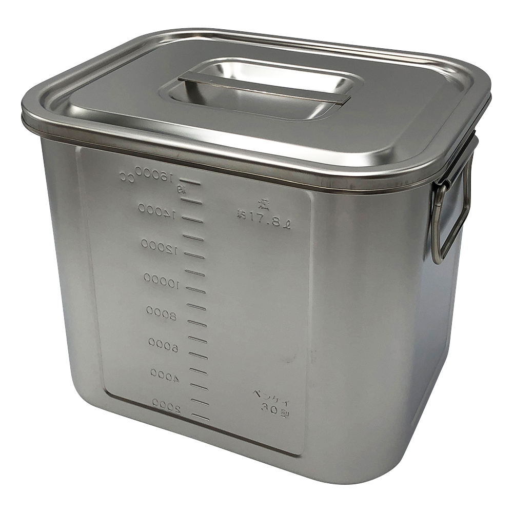 角型目盛付ポット （取手付き） 17.8L 30