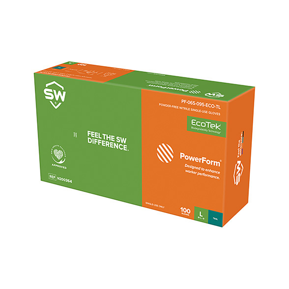 環境にやさしい緑のニトリル手袋 POWERFORM S6 L 100枚入 N200364