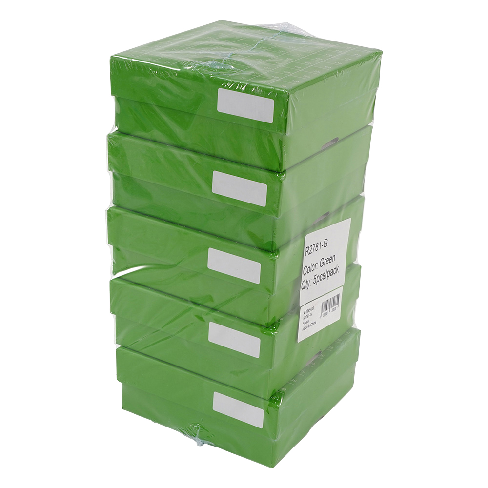 ヒンジ開閉フリーザーボックス（9×9） 緑 5個入 R2781-G