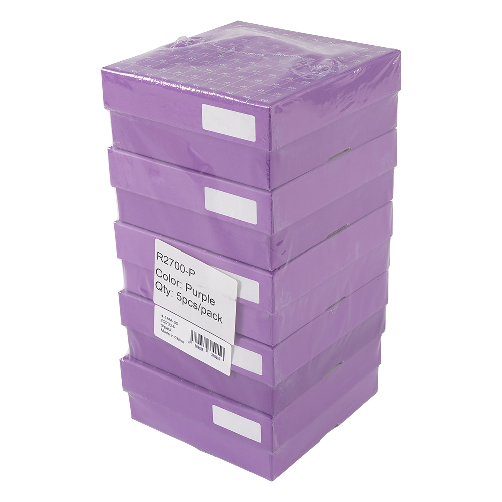 ヒンジ開閉フリーザーボックス（10×10） 紫 5個入 R2700-P