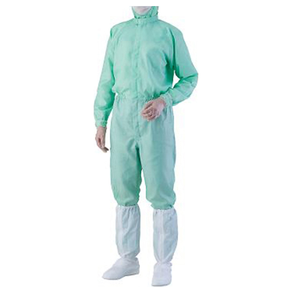 異物混入対策ツナギ服 AS1402（男女兼用・腰裏付） グリーン M