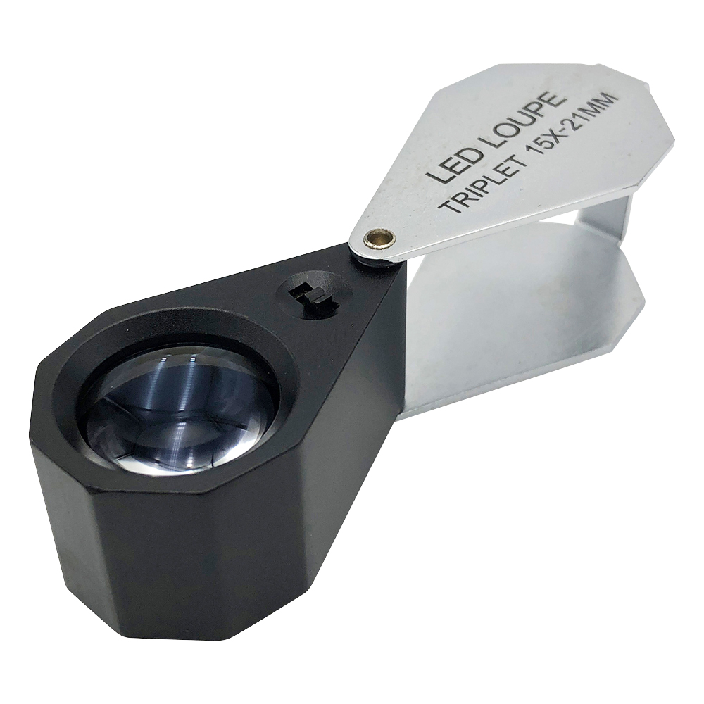 LEDライト付繰り出しルーペ 15× 白色LED MG7801-15