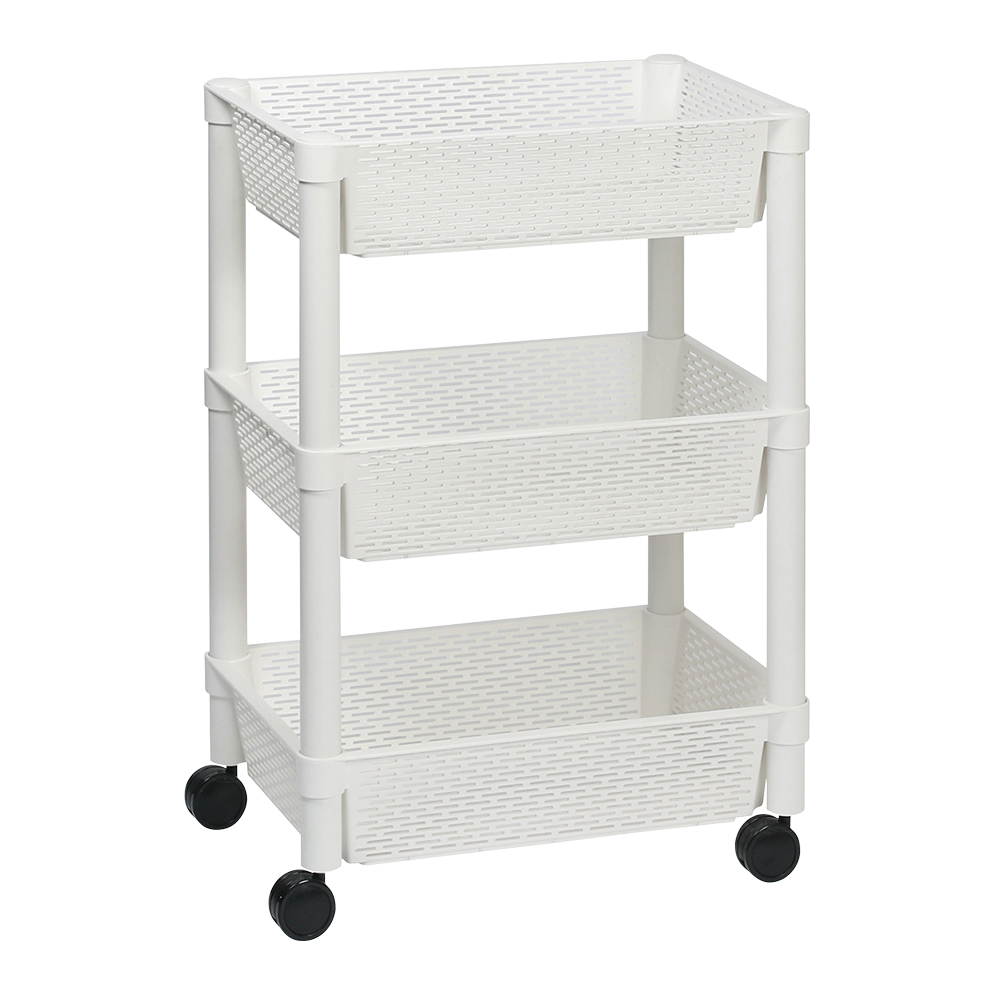 プラスチックカゴワゴン 3段 DB03-WH