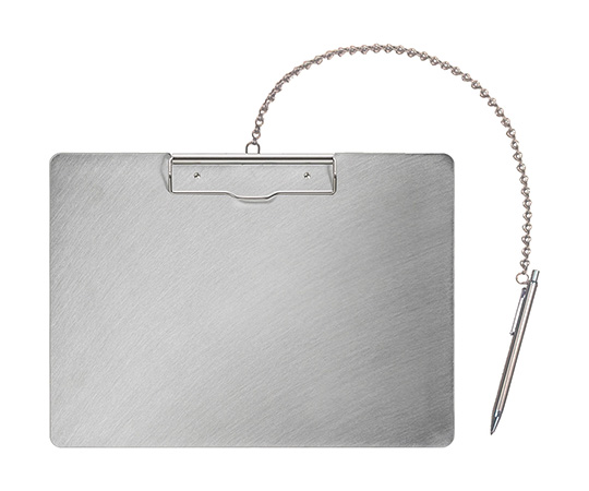 ステンレスバインダー 横・チェーン・ペン付き SC-A4S-P