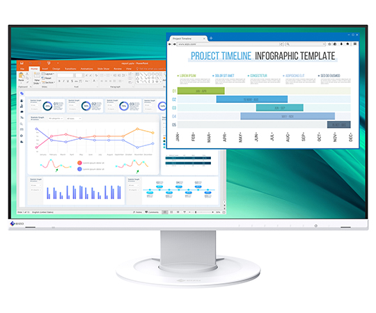 カラー液晶モニター 23.8型 ホワイト EV2460-WT