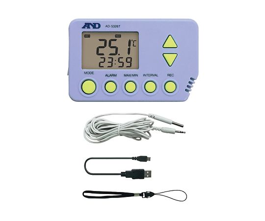 大容量メモリ デジタル温度データロガー(外部温度センサ付属) AD-5326TT