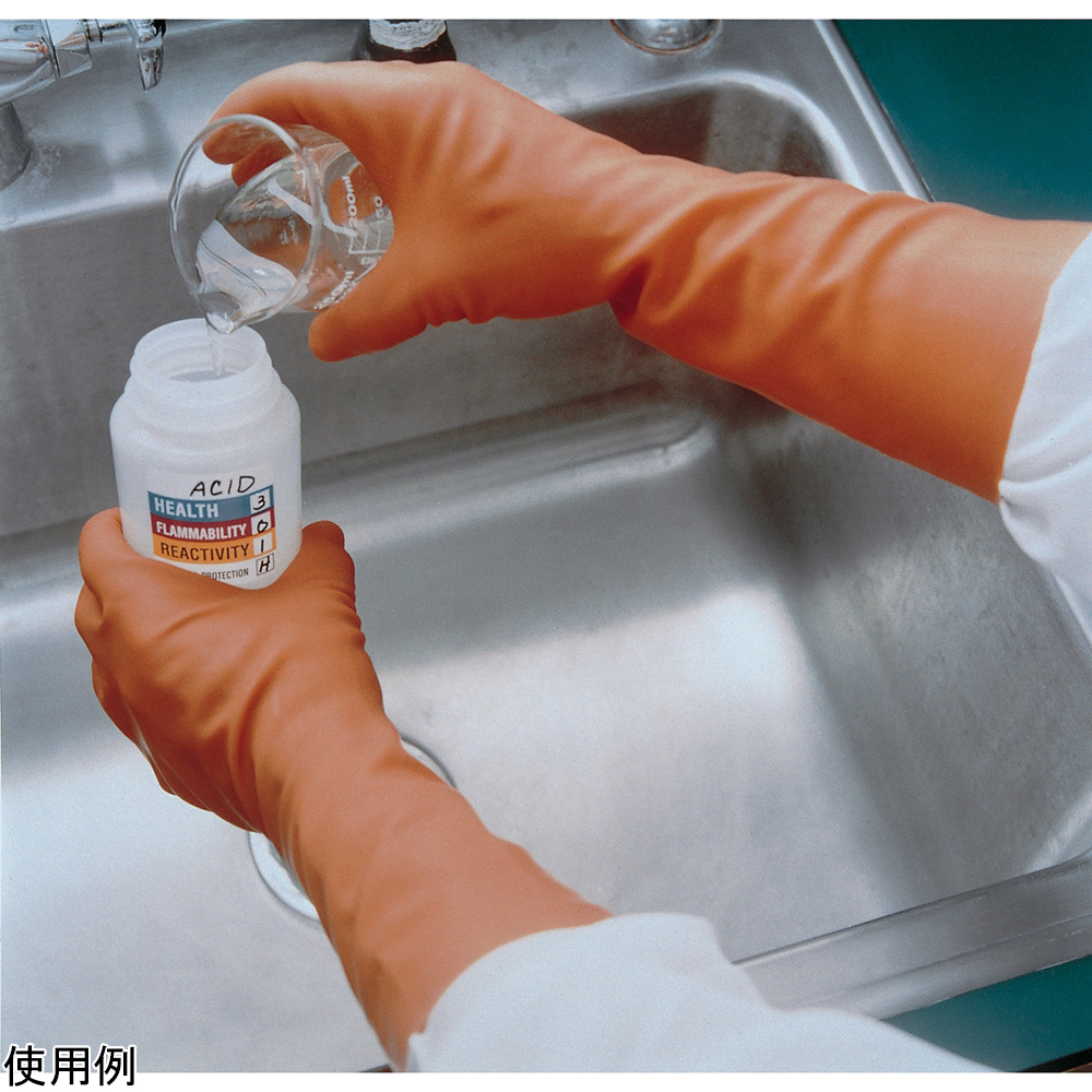 ｸﾘｰﾝﾙｰﾑ用耐薬品手袋 L ﾄﾘｵﾆｯｸ518