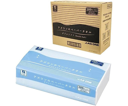 アズワンのペーパータオル（ダブルソフト） 1ケース（200組/袋×40袋入）