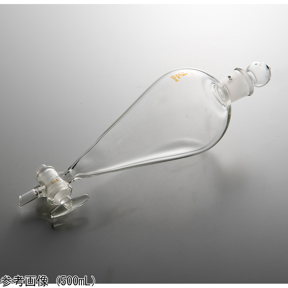 スキーブ形分液ロート（短足タイプ）ガラスコック 1000mLCL0532-06-10