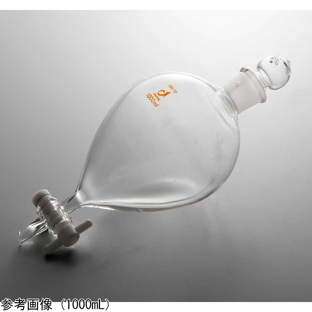 丸型分液ロート（短足タイプ）テフロンコック 1000mLCL0531-06-10