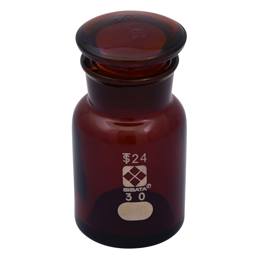 共通摺合わせ広口試薬瓶 茶褐色 30mL