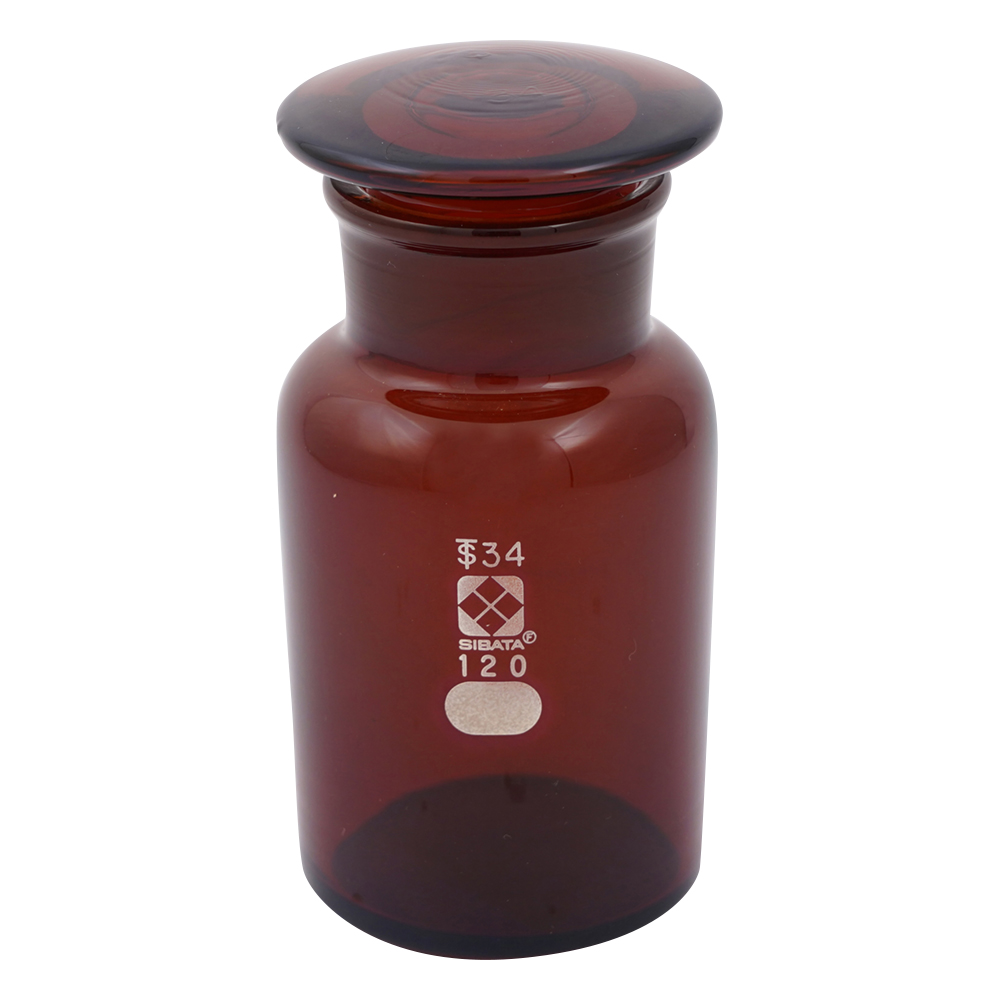 共通摺合わせ広口試薬瓶 茶褐色 120mL