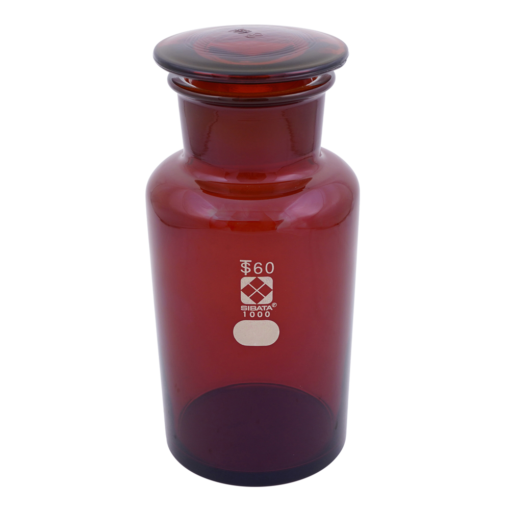 共通摺合わせ広口試薬瓶 茶褐色 1000mL