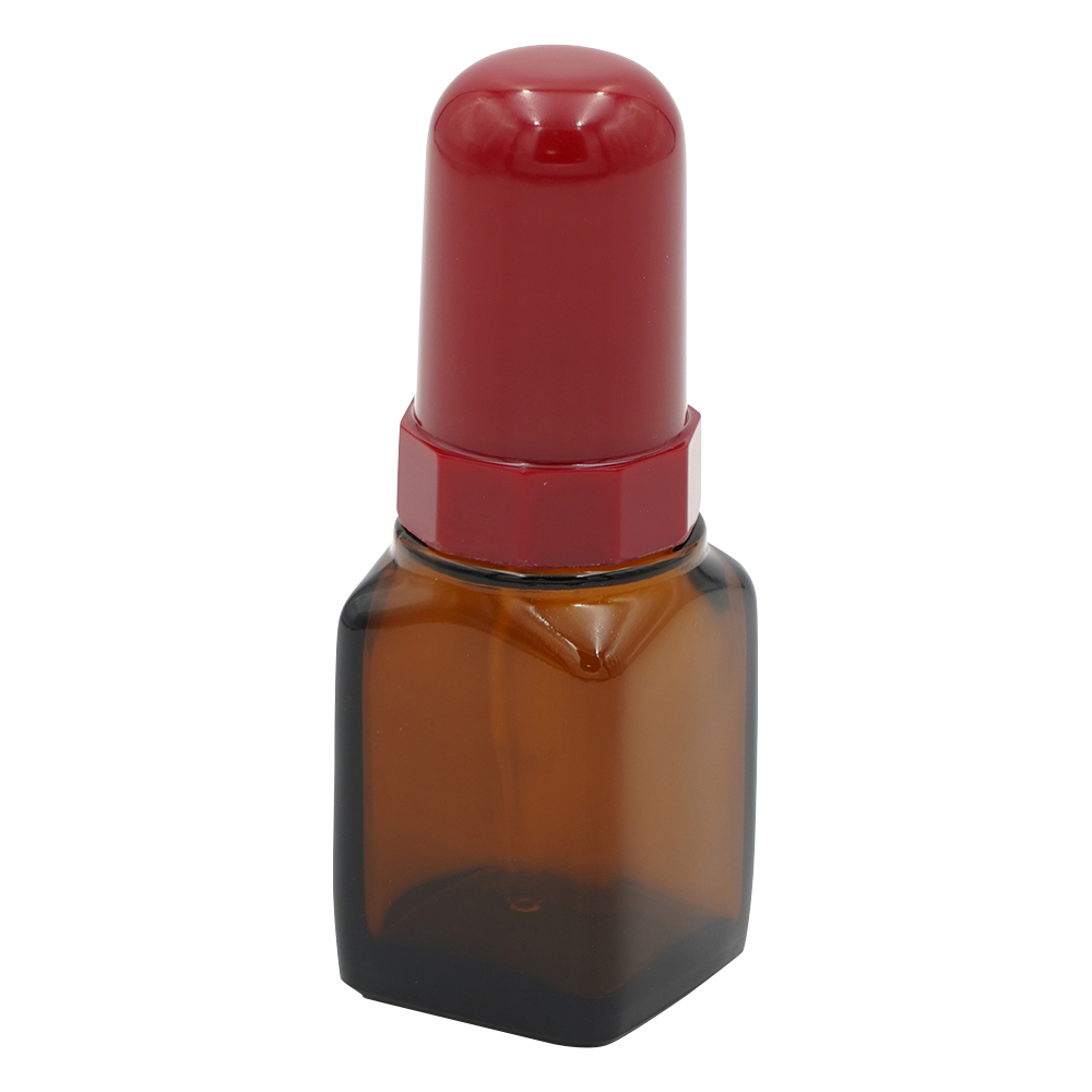 スポイド瓶（角型ガラス製）S-30　褐色　30mL 0810-08