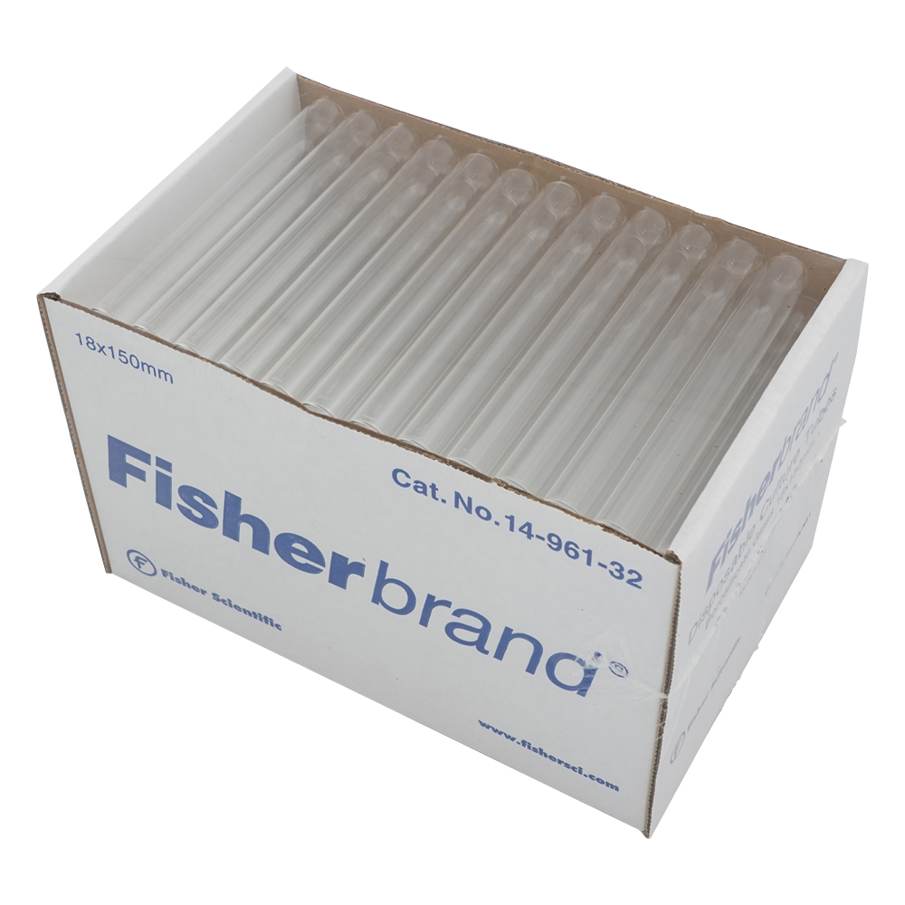 直口硼珪酸ガラスチューブ φ18×150mm 1ケース（125本×4箱入） 14-961-32