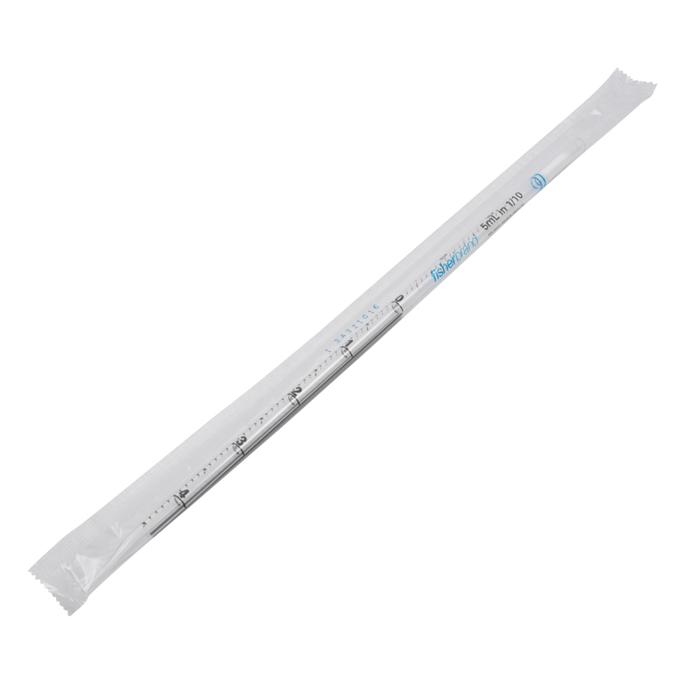 ﾎﾟﾘｽﾁﾚﾝ製ﾃﾞｨｽﾎﾟﾋﾟﾍﾟｯﾄ ﾚｷﾞｭﾗｰ丈(綿栓付き･γ線滅菌済) 5mL 目盛0.1mL 1箱(50本×4箱入) 13-676-10H