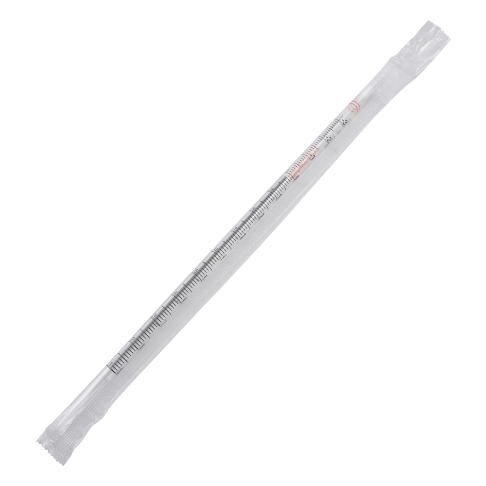 ﾎﾟﾘｽﾁﾚﾝ製ﾃﾞｨｽﾎﾟﾋﾟﾍﾟｯﾄ ﾚｷﾞｭﾗｰ丈(綿栓付き･γ線滅菌済) 10mL 目盛0.1mL 1箱(50本×4箱入) 13-676-10J