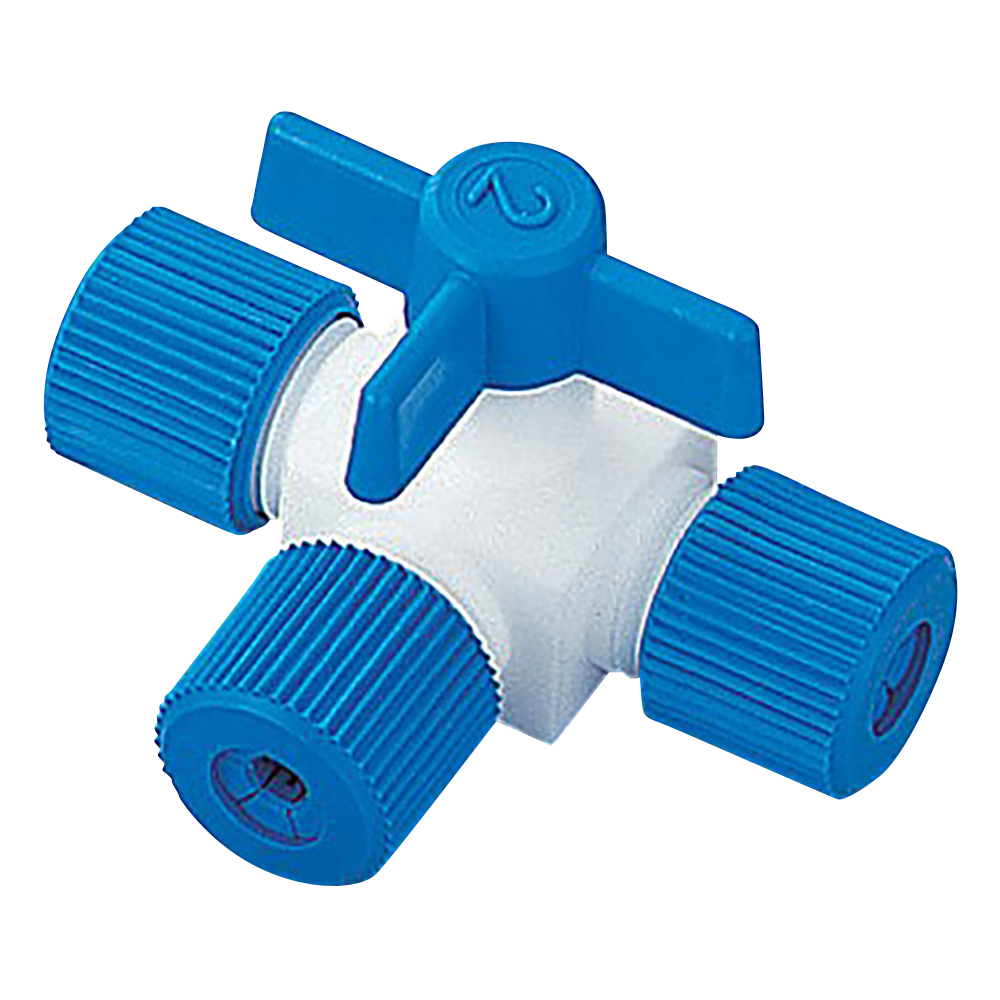 フッ素樹脂製三方コック（ロック締め） 016.1302.6.2