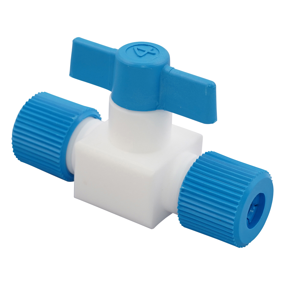 フッ素樹脂製ニ方コック（ロック締め） 016.1204.2