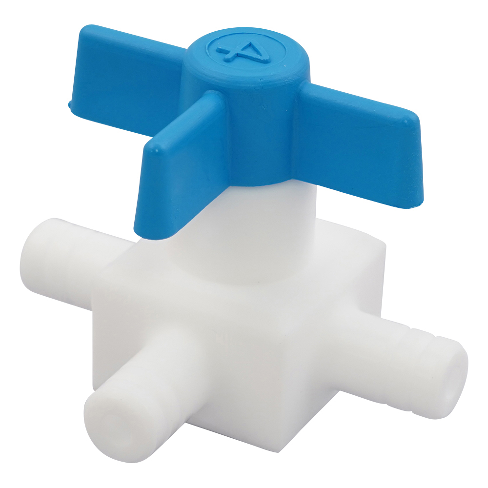 フッ素樹脂製三方コック（差し込み止） 016.804.2