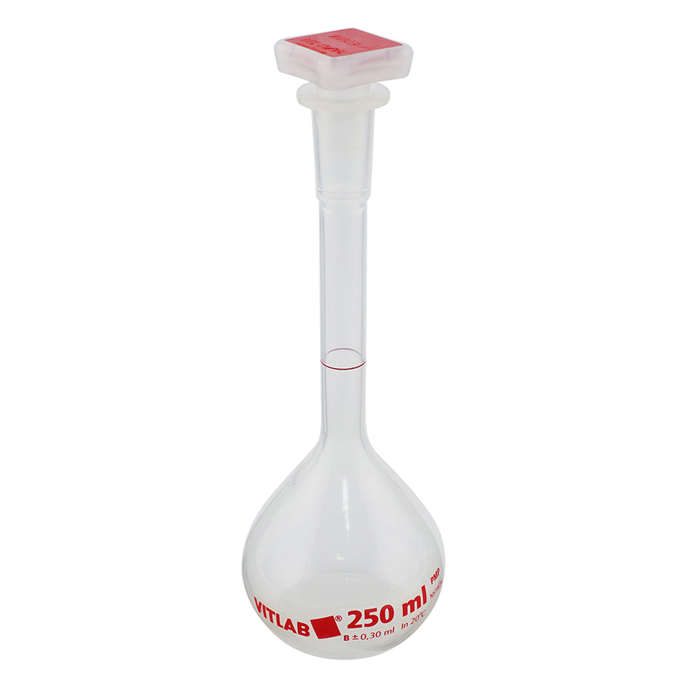 EMユーロPMPメスフラスコ（PP栓付き） 250mL 67495