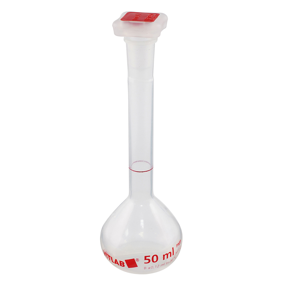 EMユーロPMPメスフラスコ（PP栓付き） 50mL 67295