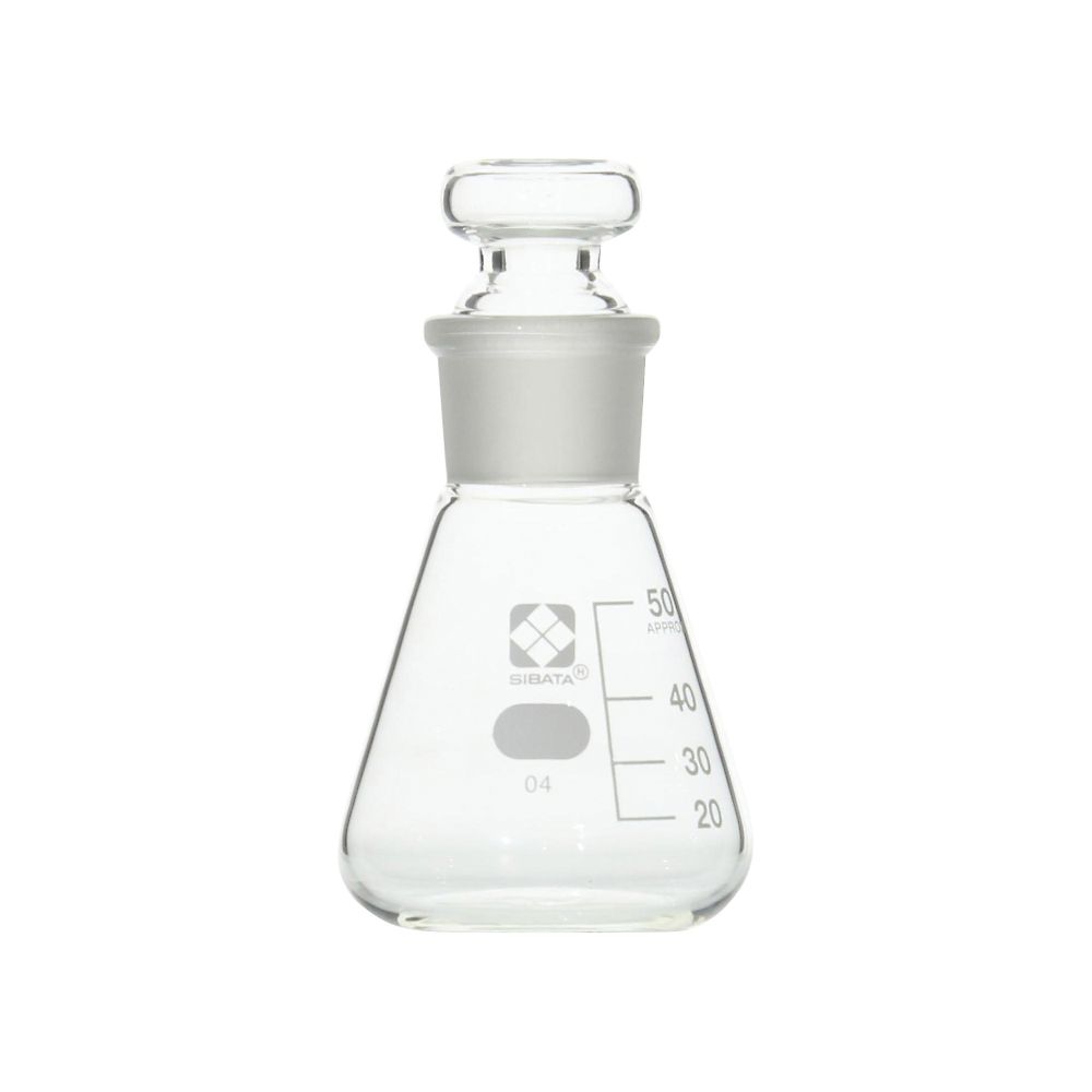 共栓三角フラスコ（目安目盛付き） 50mL
