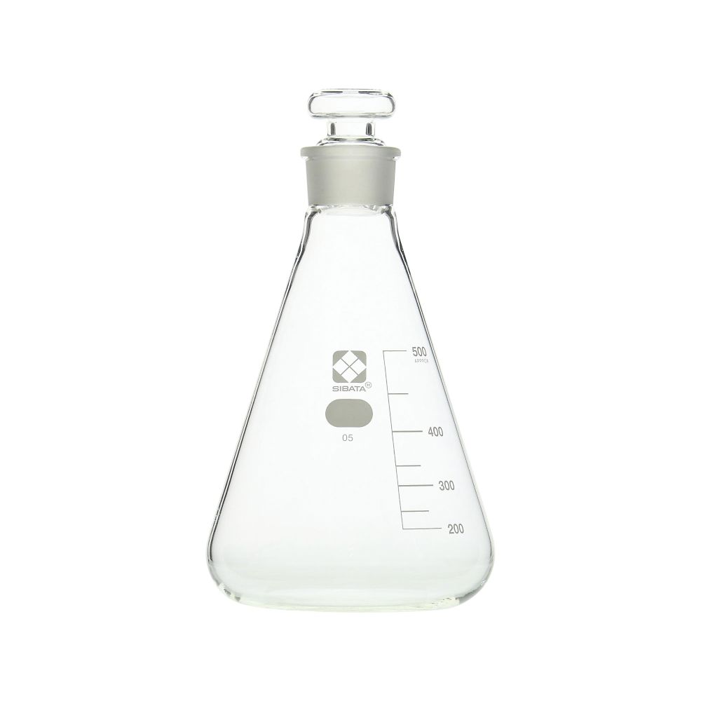 共栓三角フラスコ（目安目盛付き） 500mL