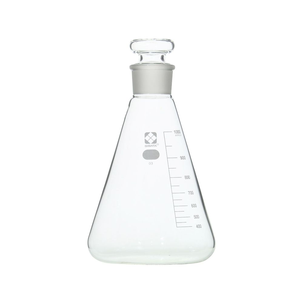 共栓三角フラスコ（目安目盛付き） 1000mL