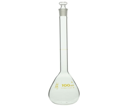 メスフラスコ　透明　100mL　スーパーグレード　JCSS校正付
