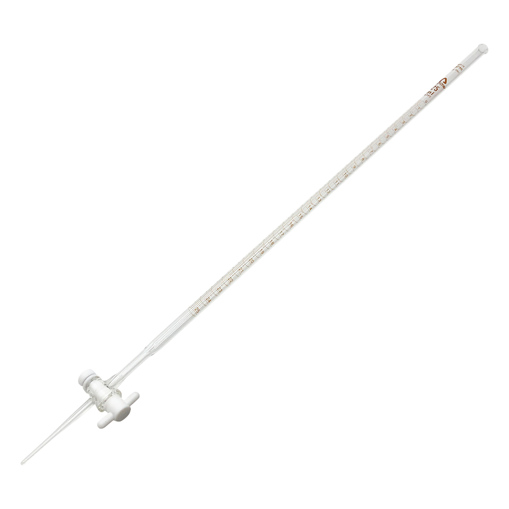 ビュレット硼珪酸ガラス製 PTFE活栓付 白 25mL