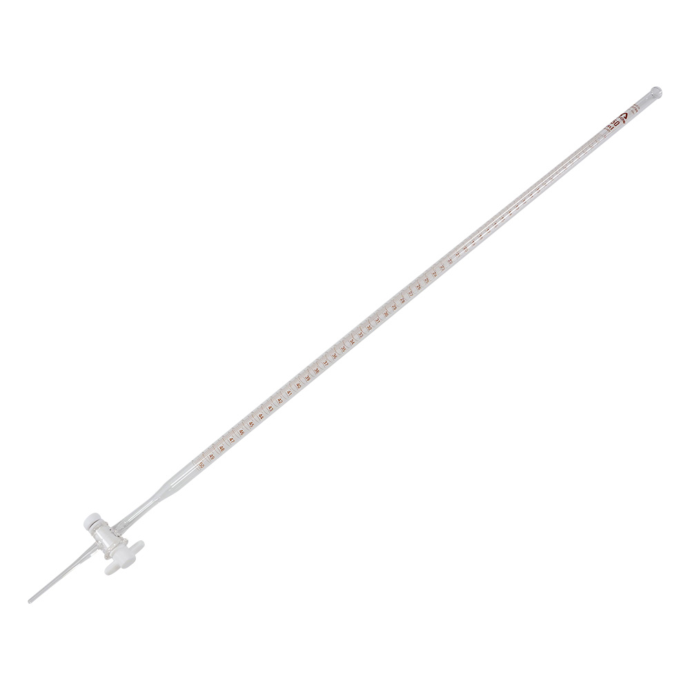 ビュレット硼珪酸ガラス製 PTFE活栓付 白 50mL