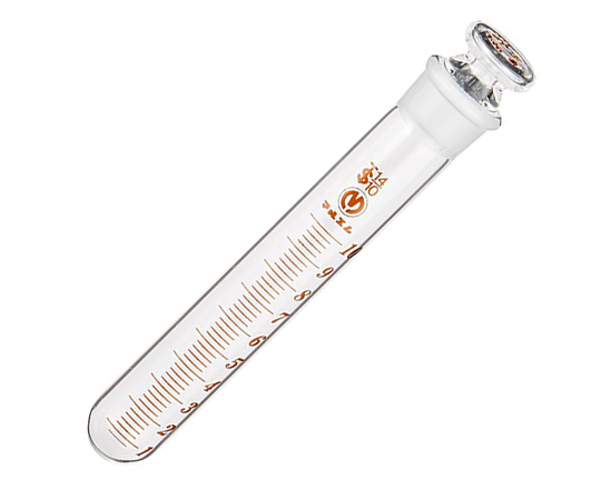 共栓試験管・遠沈管（浸透焼付目盛付き） 10mL 丸底 1箱（10本入） S-10