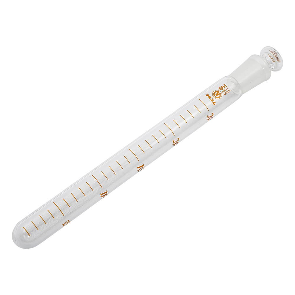 共栓試験管・遠沈管（浸透焼付目盛付き） 25mL 丸底 1箱（10本入） S-25