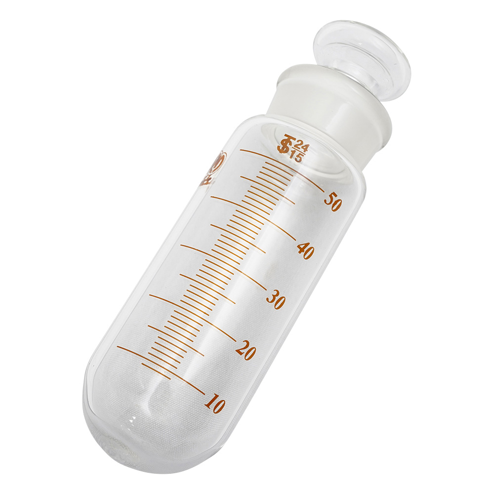 共栓試験管・遠沈管（浸透焼付目盛付き） 50mL 丸底 1箱（10本入） S-50