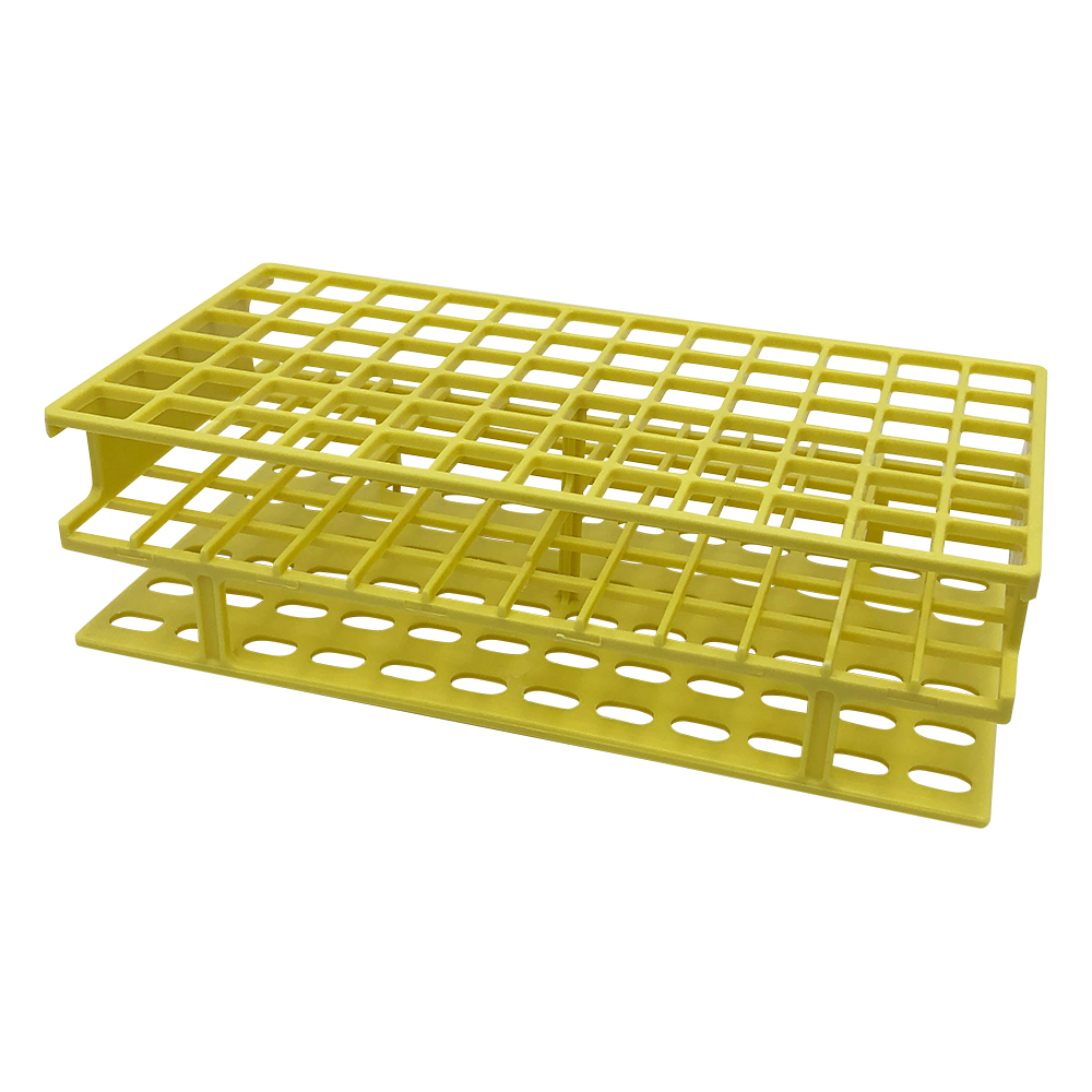 アンワイヤー試験管立 φ13mm×72本 イエロー 5970-0213