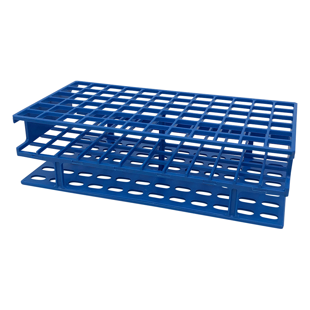 アンワイヤー試験管立 φ13mm×72本 ブルー 5970-0313