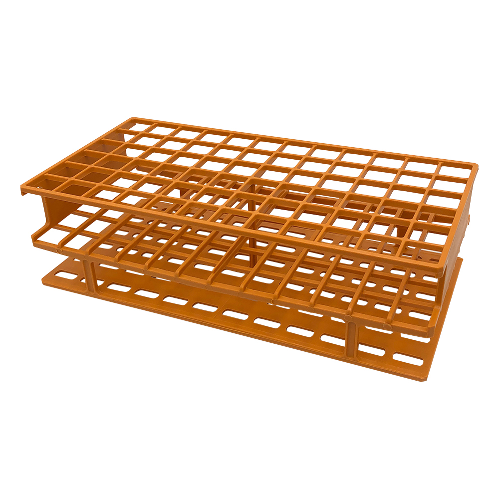 アンワイヤー試験管立 φ16mm×72本 オレンジ 5970-0116