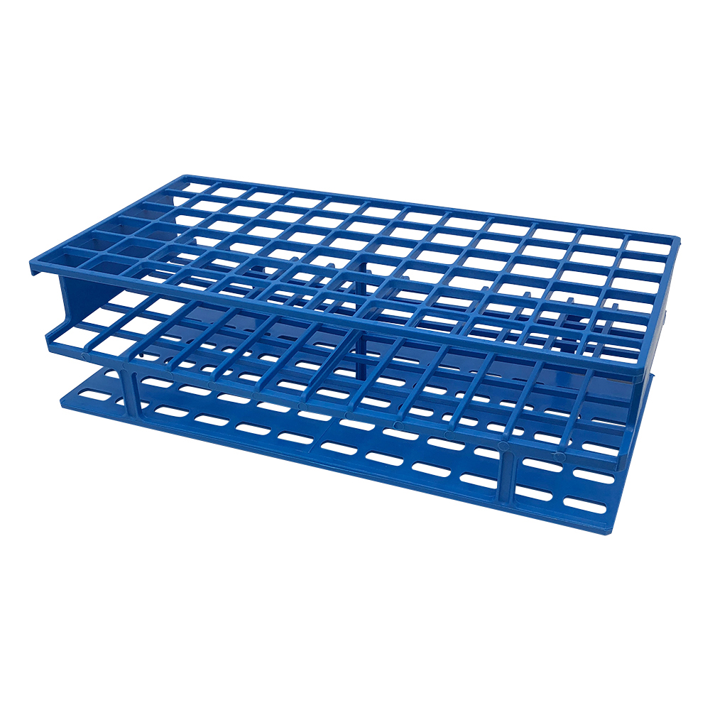 アンワイヤー試験管立 φ16mm×72本 ブルー 5970-0316