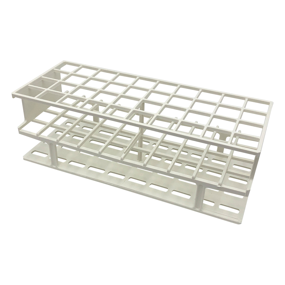 アンワイヤー試験管立 φ20mm×40本 ホワイト 5970-0020