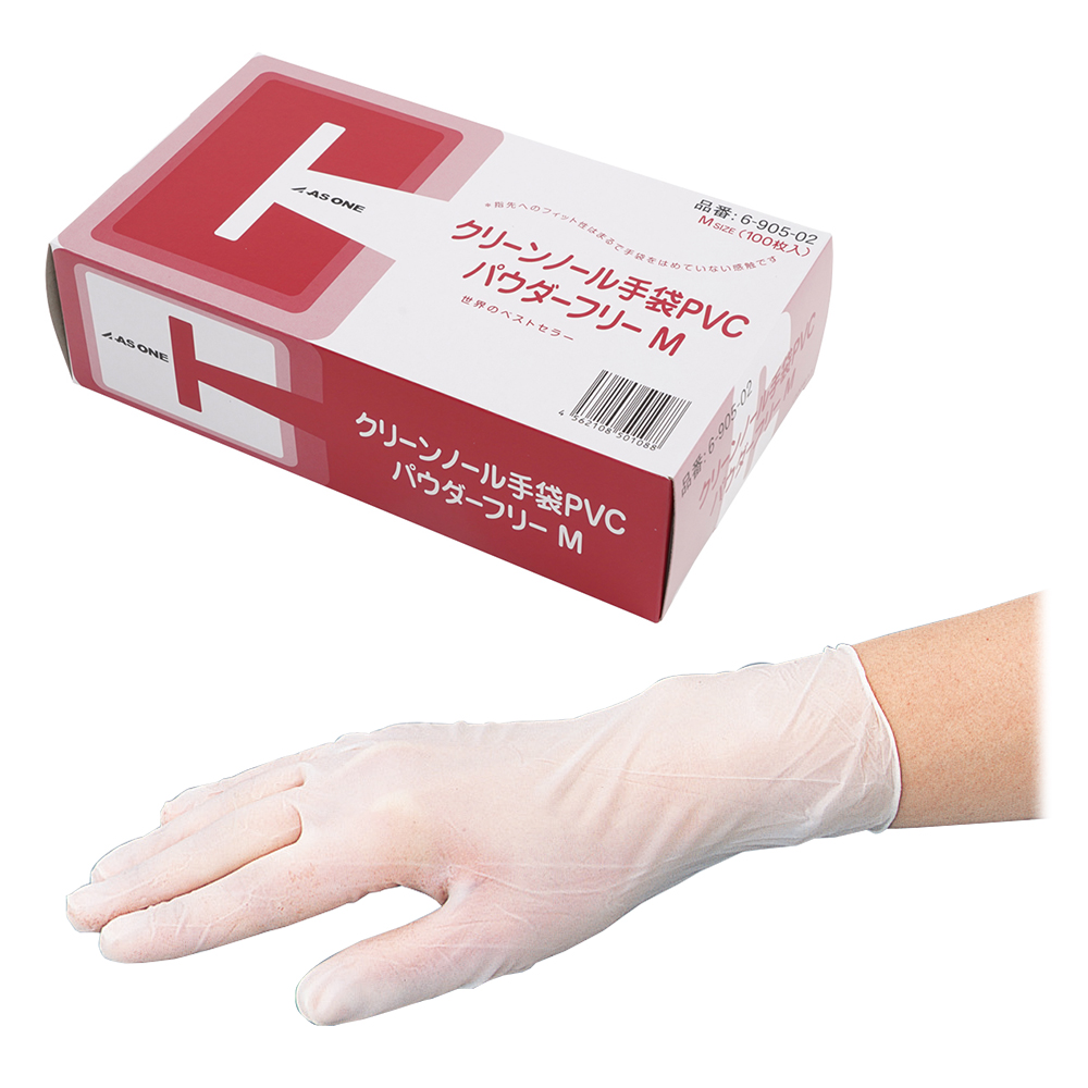 クリーンノール手袋 PVC パウダーフリー M 100枚入