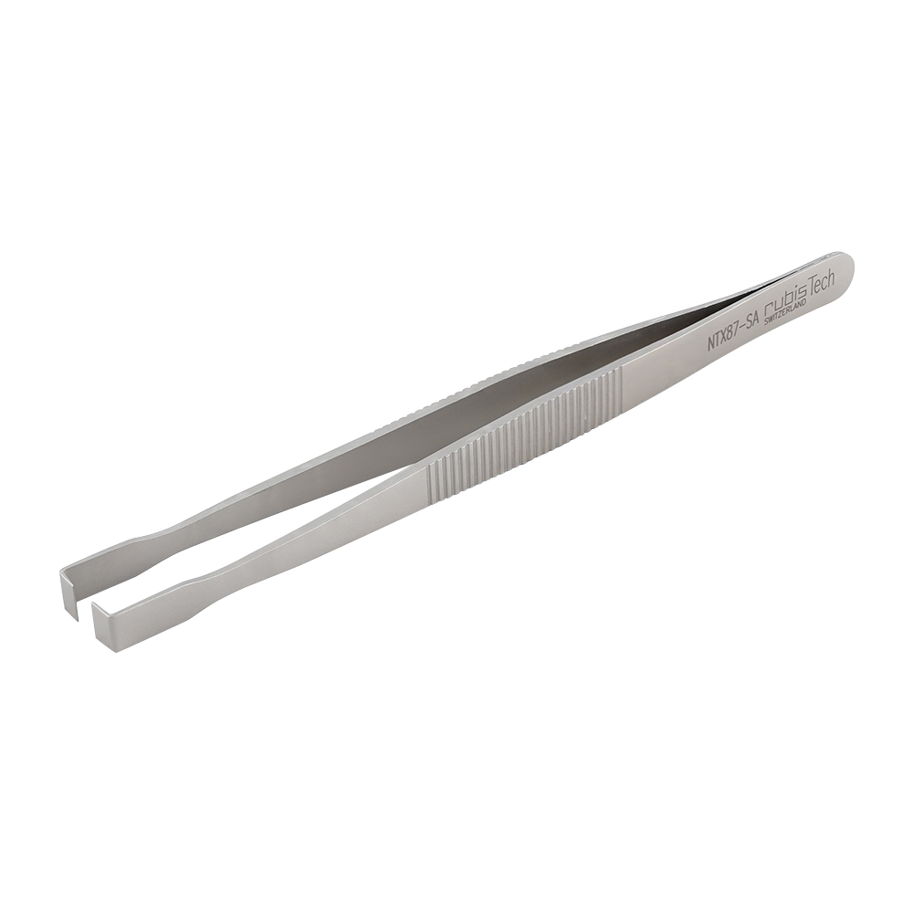 特殊作業用ピンセット 扁平 耐酸鋼 NTX87