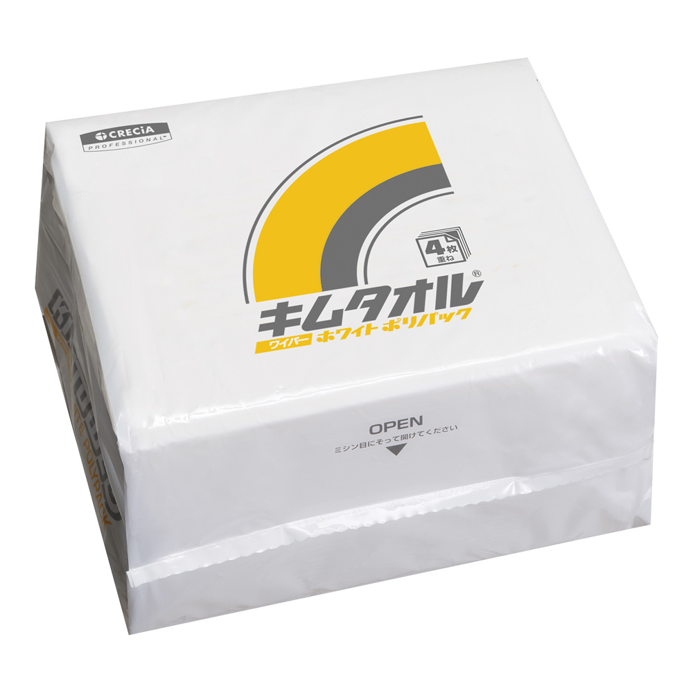 キムタオルホワイト ポリパック 1箱（50枚×18袋入） 61032