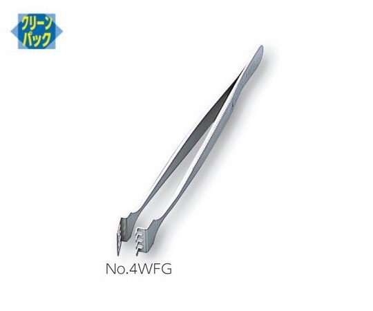 フラットピンセット 幅広 特殊鋼 No.4WFG
