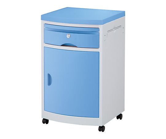 床頭台（鍵付き） 青